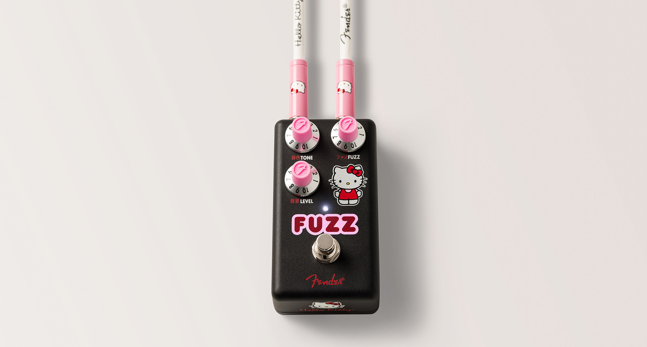 The Fender Hello Kitty Fuzz is now available in black – and it's still as cute as before with pink knobs and the iconic kitten on the enclosure