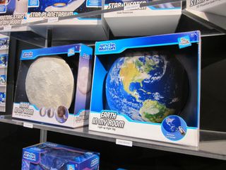 Toy company Uncle Milton unveiled its new Earth in My Room light-up wall planet this year at Toy Fair 2012.