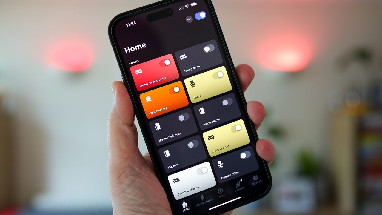 Philips Hue app running on iPhone