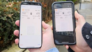 Two iPhones sharing tickets