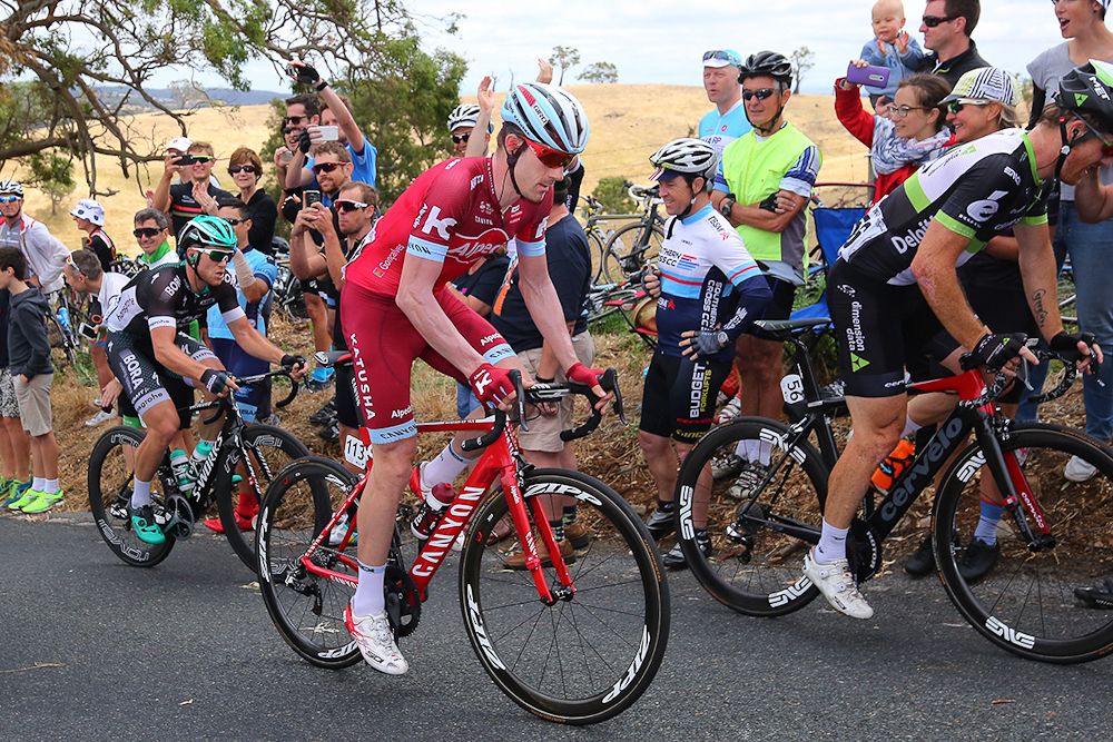 Jose Goncalves climbs during stage 4 at the Tour Down Under