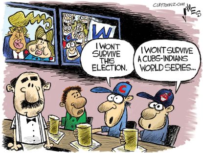 Editorial cartoon U.S. 2016 election Cubs