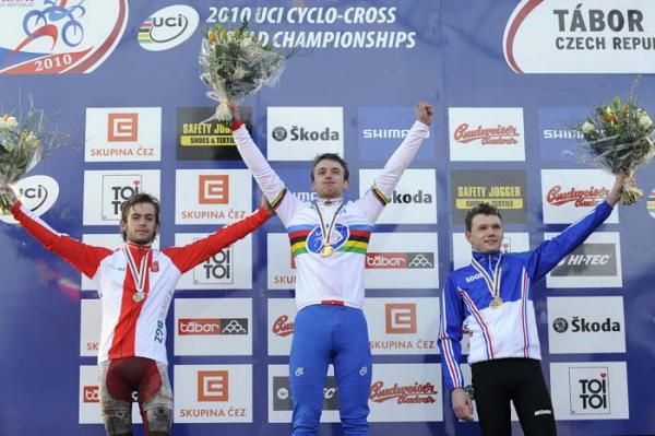 The U23 men's podium in Tabor