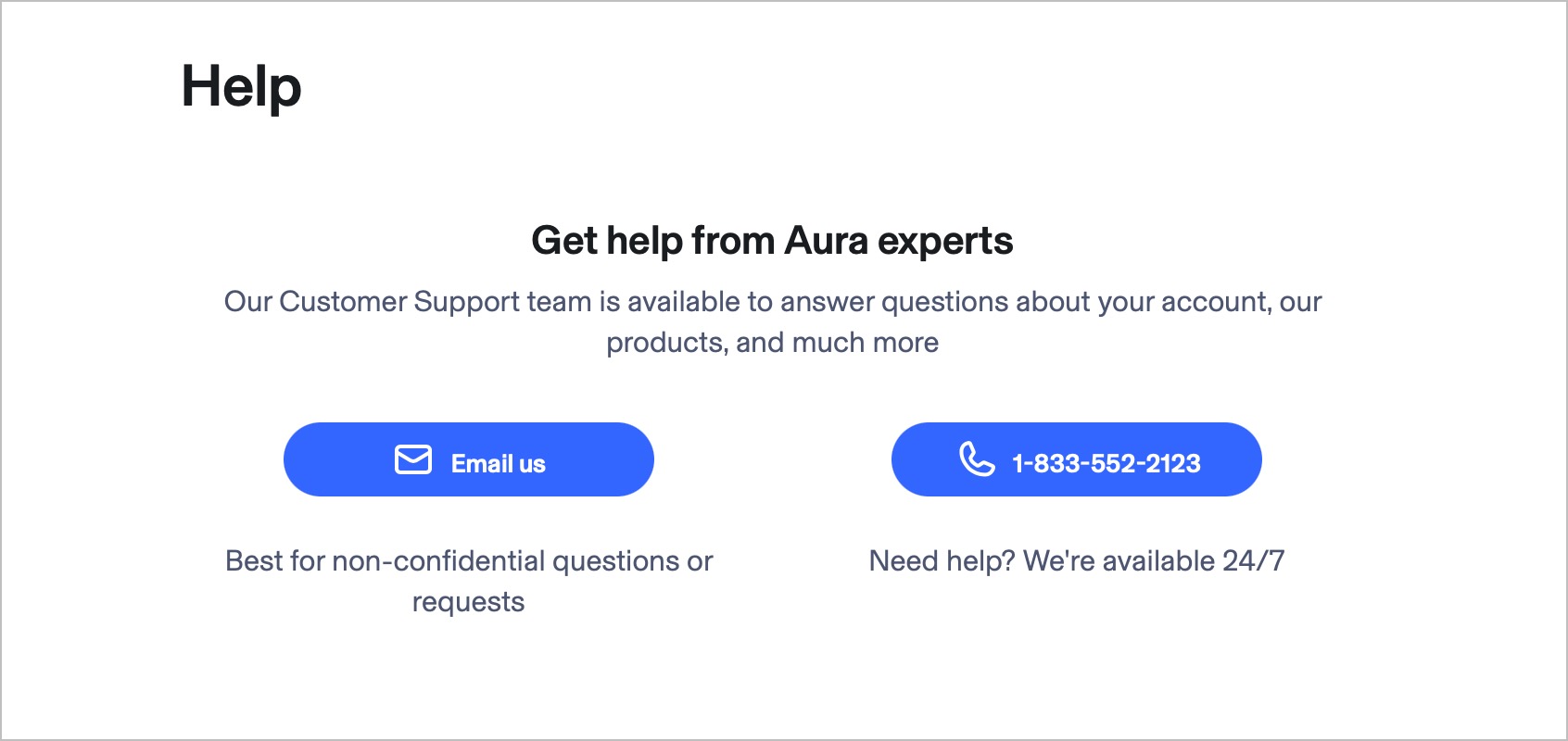 Aura support options