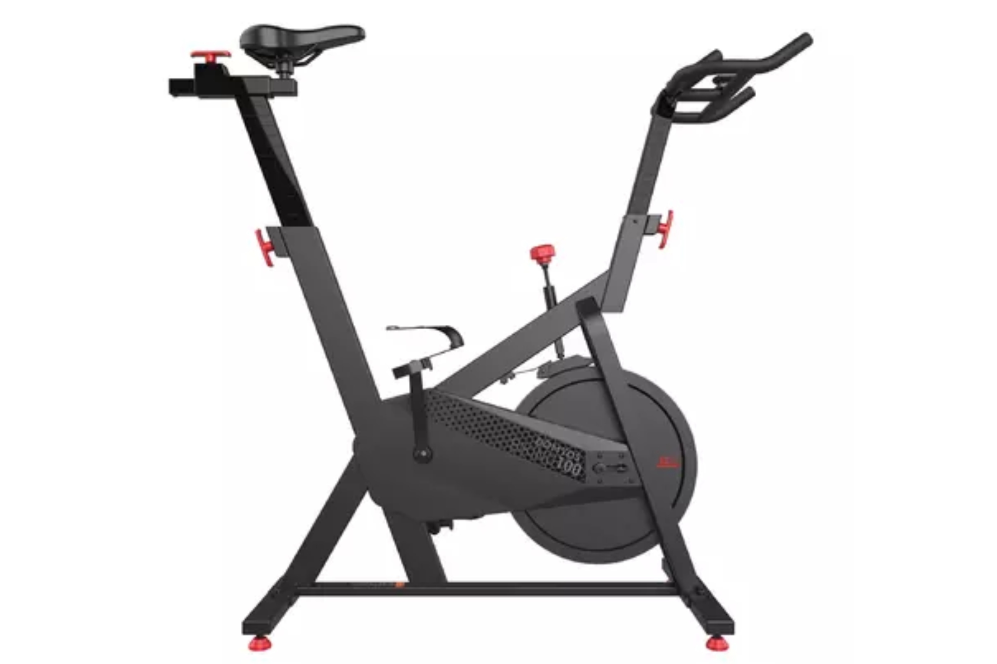 Domyos Basic Exercise Bike 100 is pictured here with front pointing to the right
