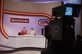 George Grande and Bob Ley anchor ESPN SportsCenter in 1979