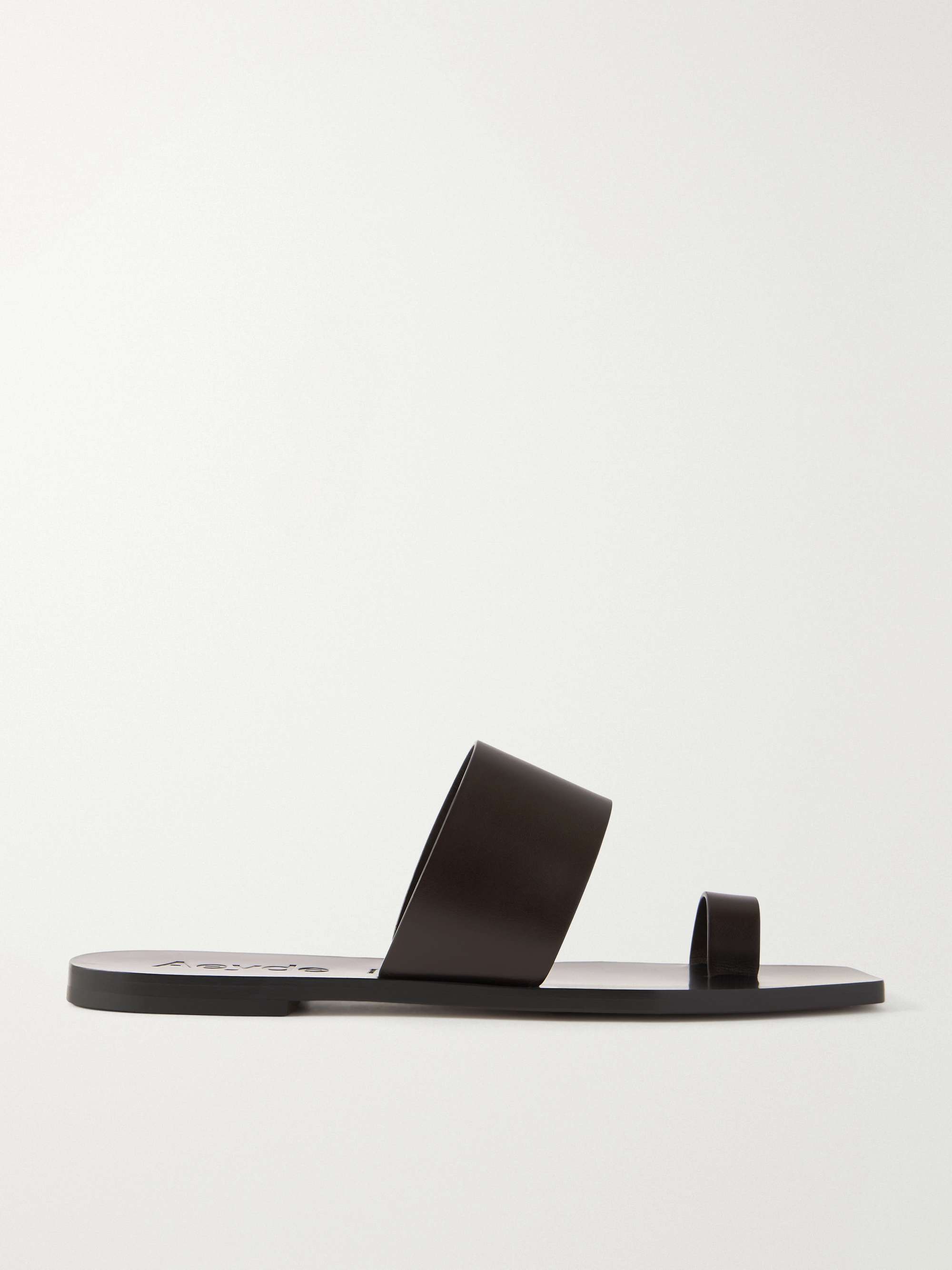 Sibel Leather Flat Sandals