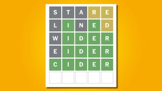 Wordle 635 answer on a yellow background