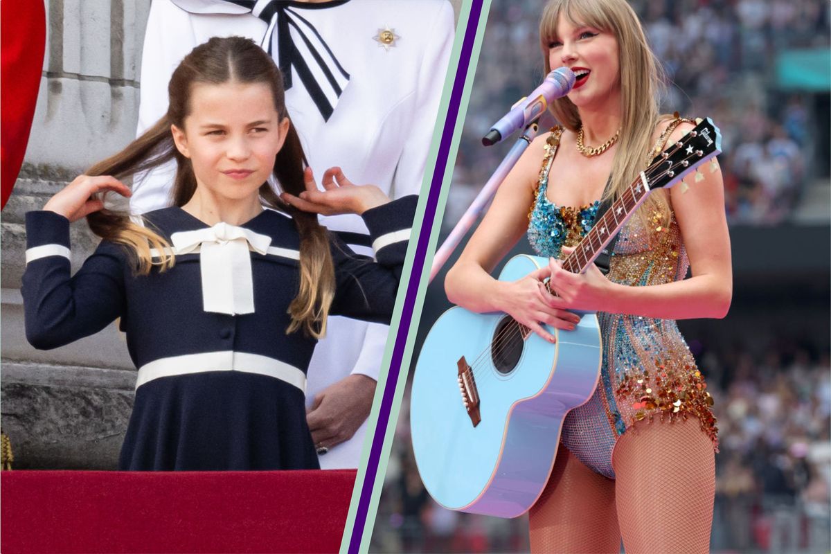 princess charlotte taylor swift dress Shake it off. For her big night at the @taylorswift concert, Princess  Charlotte wore the Kids' Sequin Party Dress, Rose Gold/Multi from John  Lewis. In her Princess Era.  Link in bio
