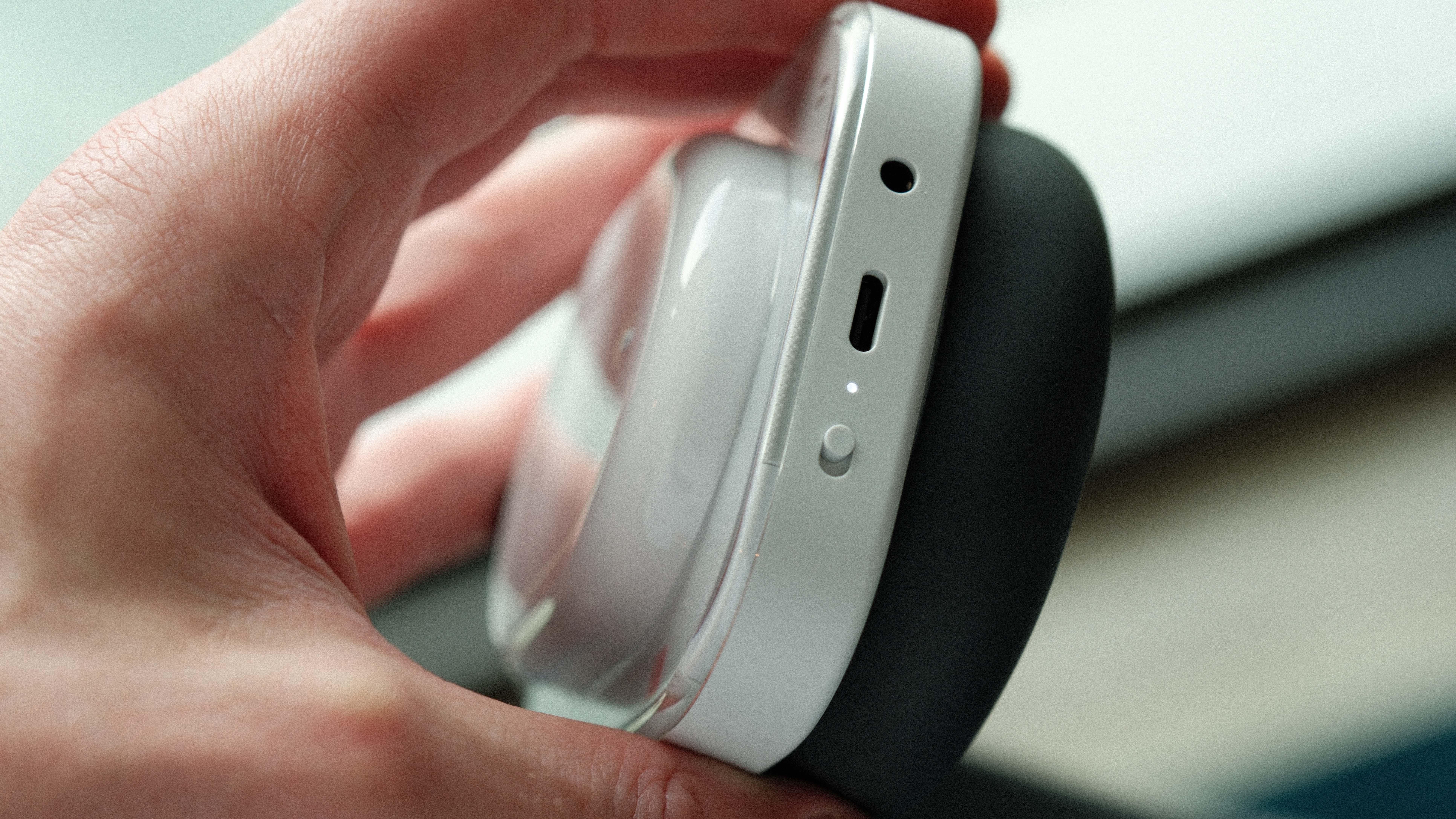 Close-up of Nothing Headphones (a) USB-C and audio port