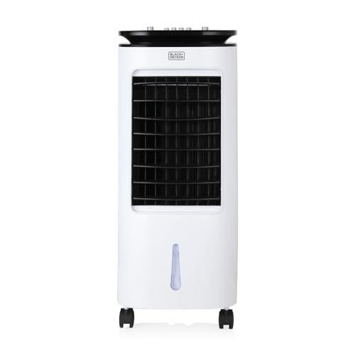 Black+decker Bxac65001gb Portable 2-In-1 Air Cooler, 3 Speed Settings With 7 Litre Water Tank, Portable, 65w, White