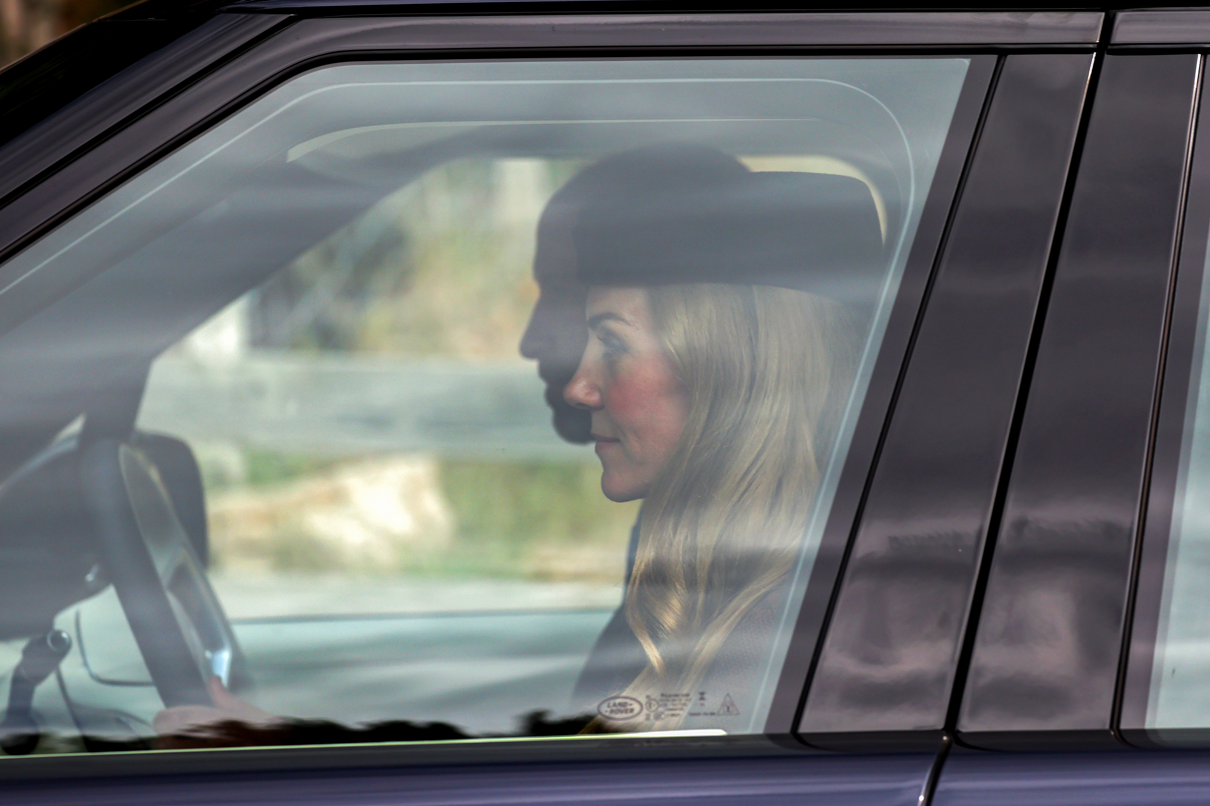 Kate Middleton leaving by car at Crathie Kirk after attending the church service on August 24, 2025 in Crathie, Aberdeenshire