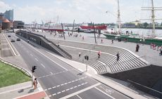 Zaha Hadid architects riverside promenade in Hamburg