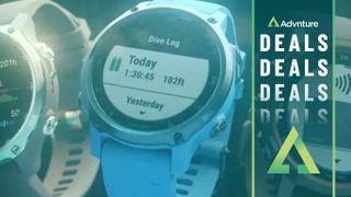 Three Garmin Descent Mk2 watches underwater