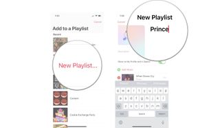 New playlist in Apple Music: Select New Playlist, then name the playlist