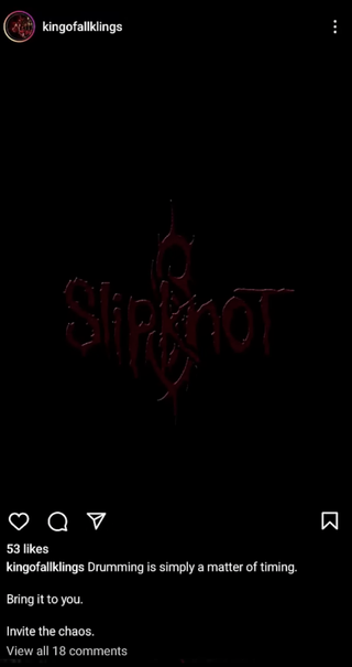 An Instagram post depicting the Slipknot logo