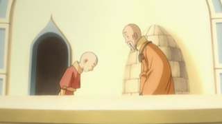 Aang and Monk Gyatso in Avatar: The Last Airbender.