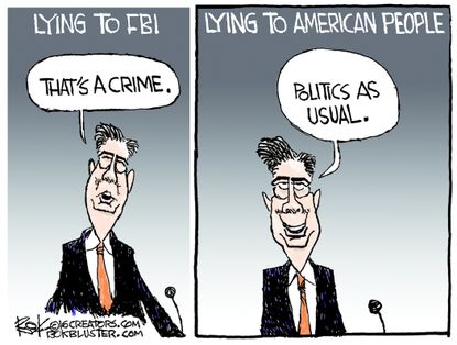 Political cartoon U.S. Lying and politics