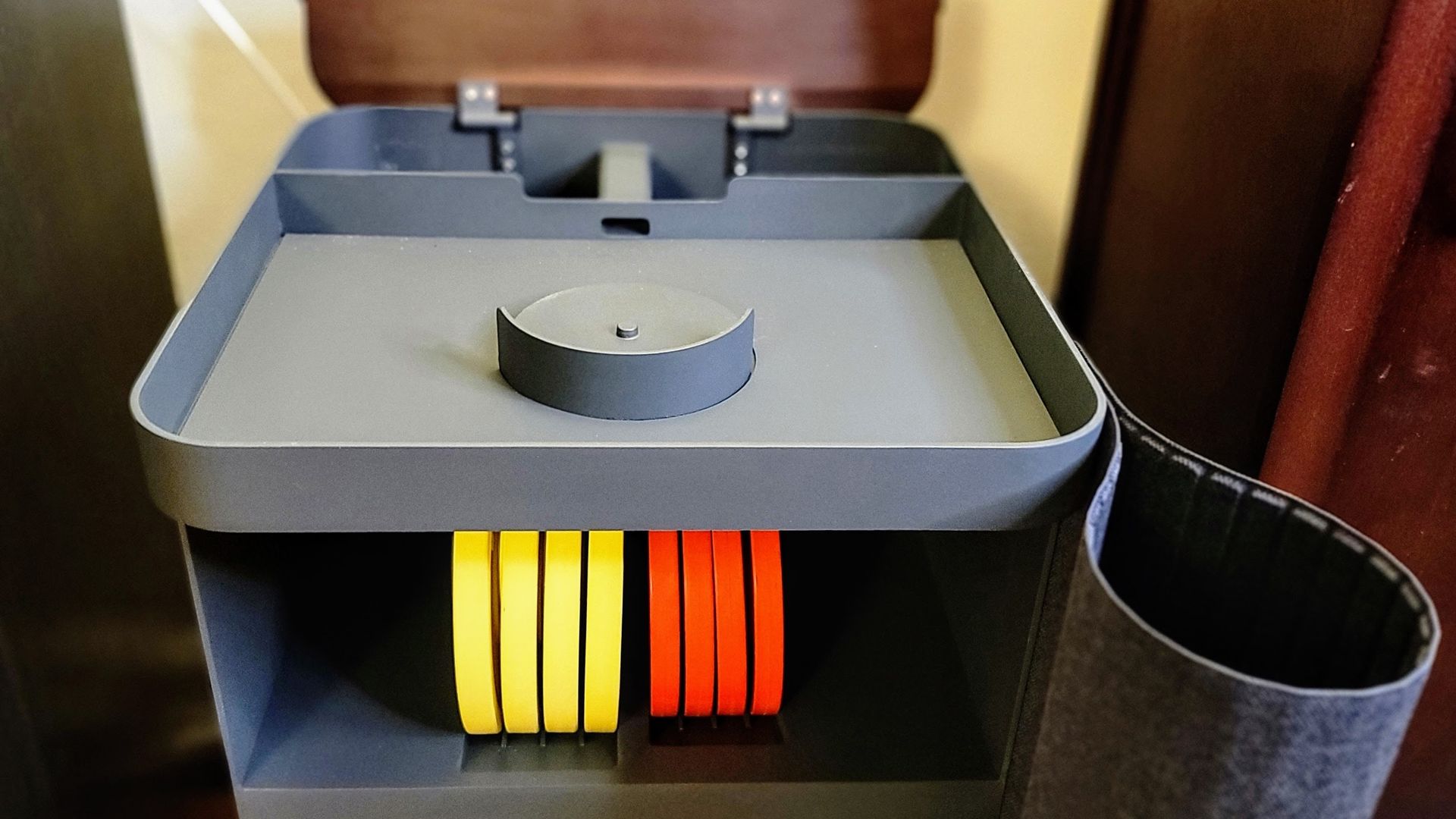 The Tempo Move cabinet is a compact 22 x 13.5 x 13.5 inches