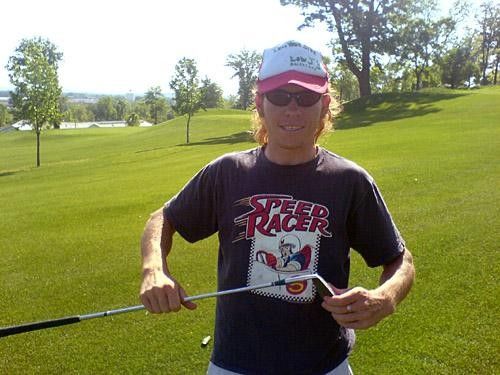 Hoppy gets out on the course