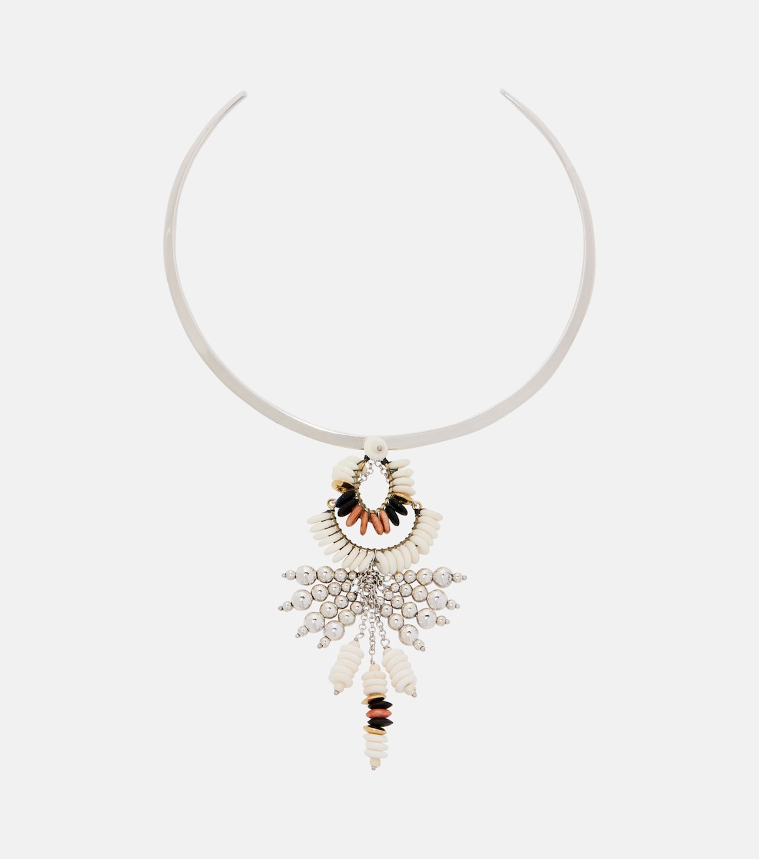 Lyna Beaded Pendant Necklace in Silver - Isabel Marant