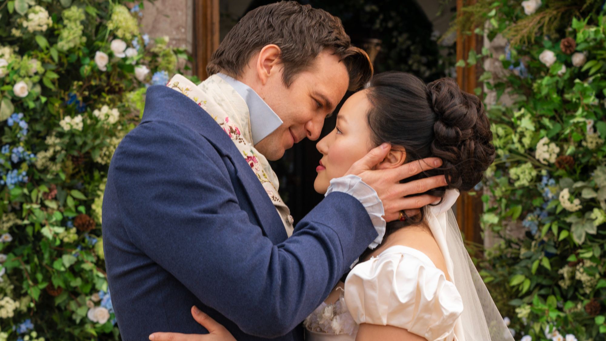 Luke Thompson and Yerin Ha in Bridgerton