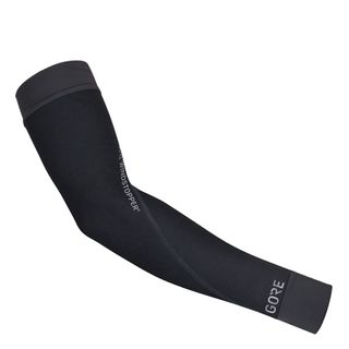 Gore M Windstopper arm warmers against a white background