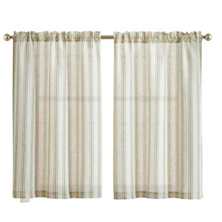 A pair of linen cafe curtains