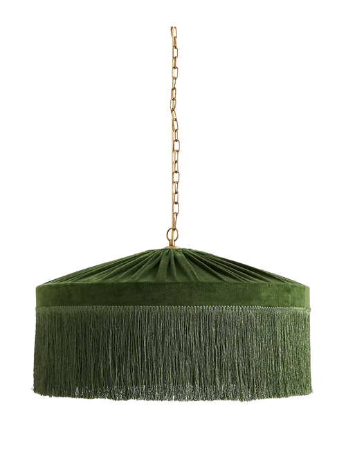 Sinclair Tassel-Fringed Velvet Pendant