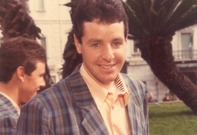 Stephen Roche at the Giro team presentation