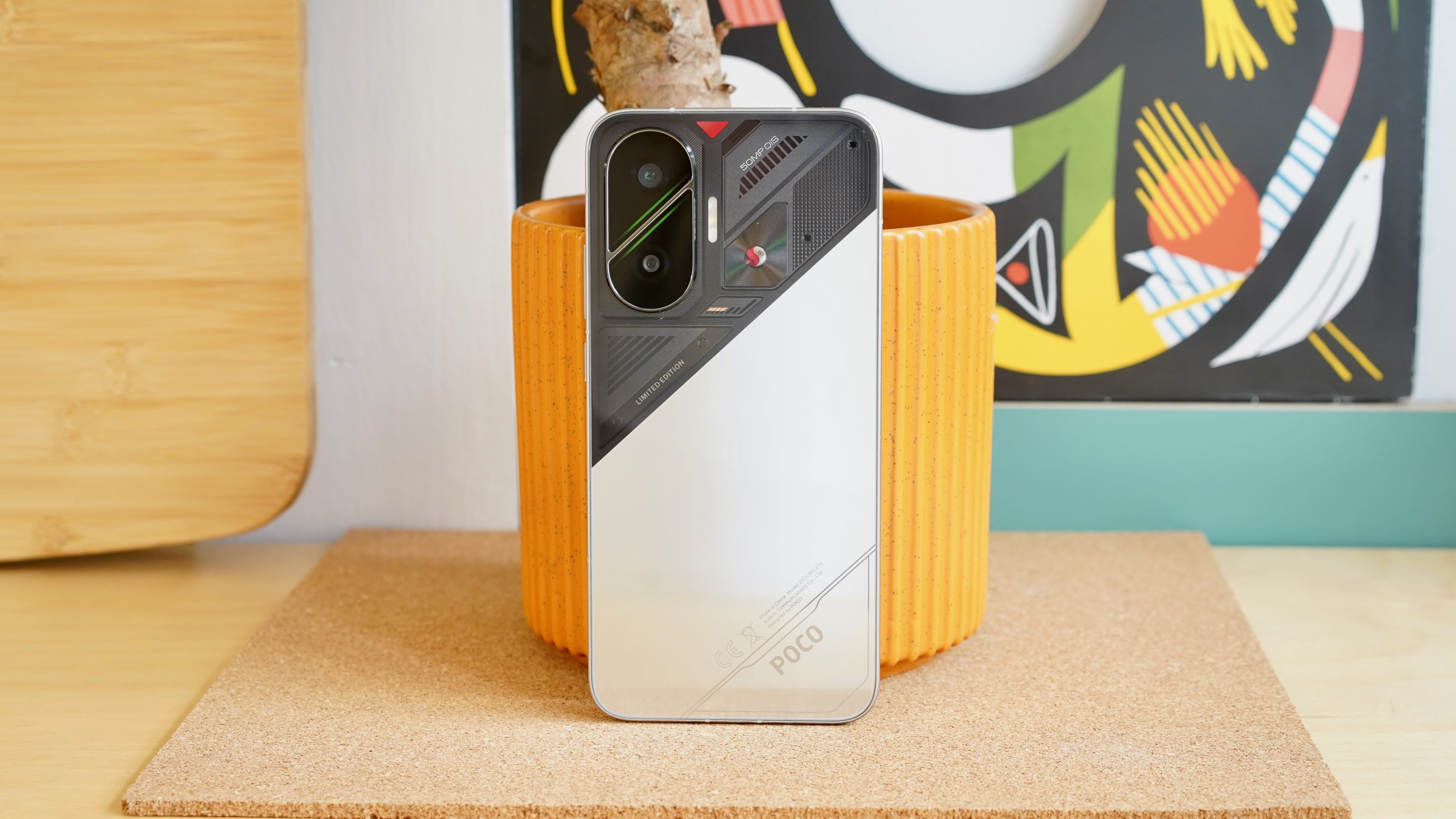 Xiaomi Poco F7 phone from multiple angles showing screen, cameras, and edges