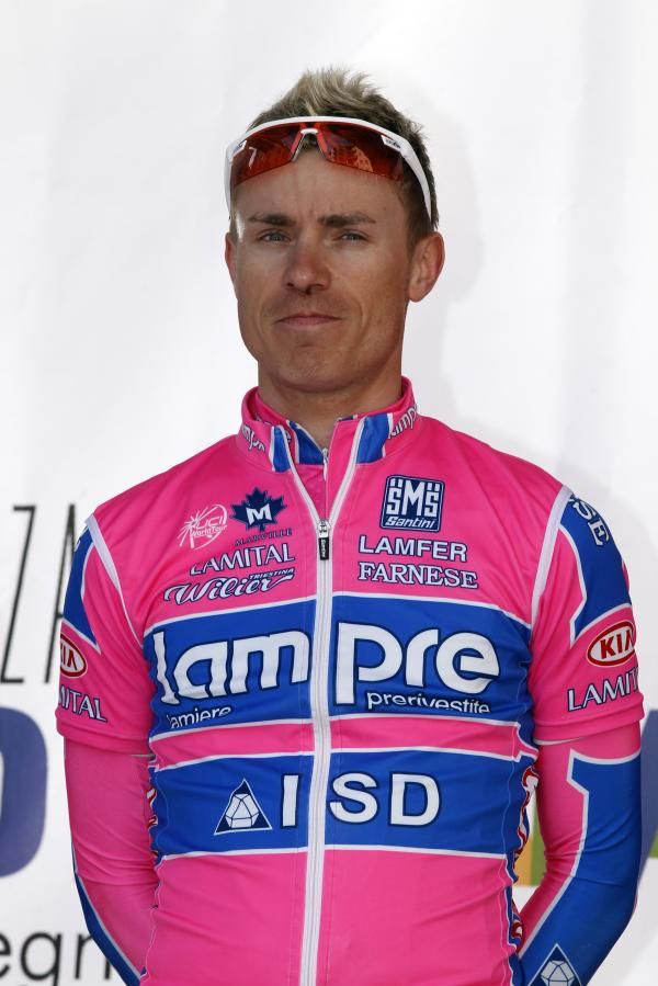 Damiano Cunego (Lampre-ISD) at the start in Olbia.