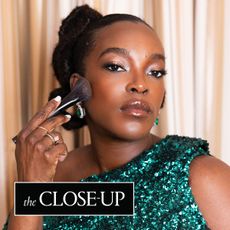 Wunmi Mosaku before the 2026 Oscars red carpet wearing a Louis Vuitton dress