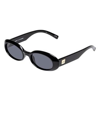 Le Specs Black Oval Sunglasses