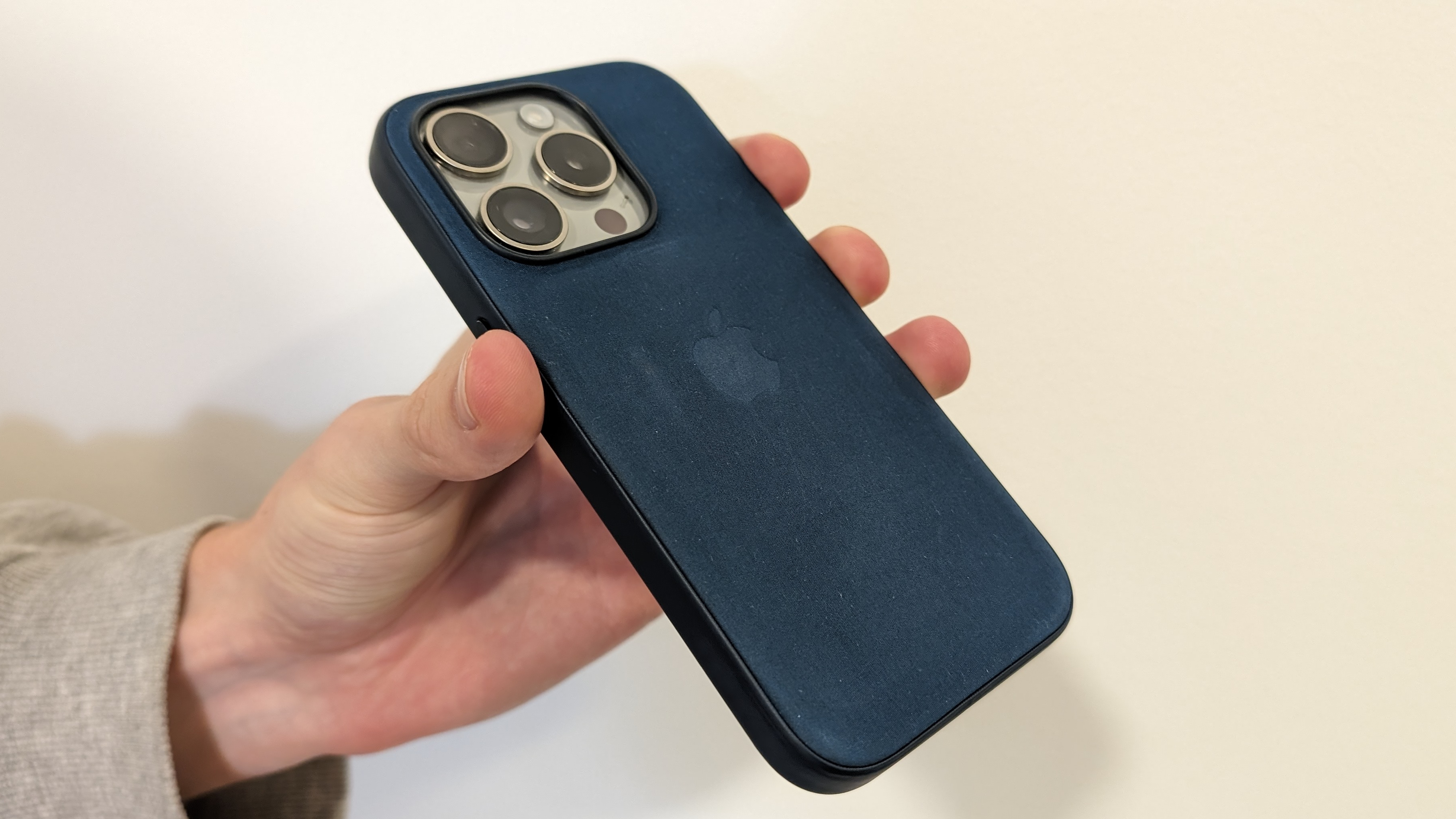 Apple's Pacific Blue FineWoven case