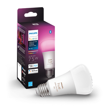 A19 LED smart bulb, White and color ambiance