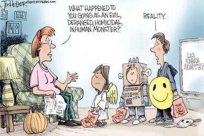 Political cartoon U.S. Halloween Las Vegas shooting
