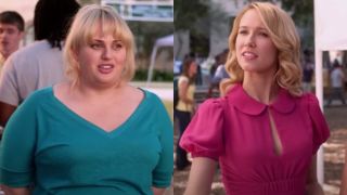 Rebel Wilson and Anna Camp in Pitch Perfect meeting scene