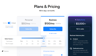 Visualping plans and pricing