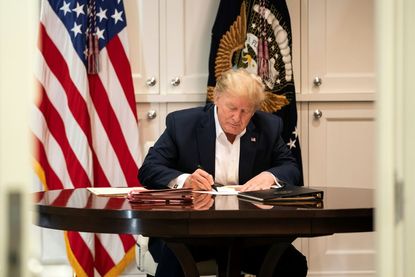 Former President Trump at Walter Reed.