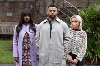 Zoe, Prince and Dilly in Hollyoaks.