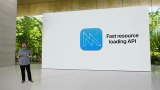Apple WWDC screenshot showing Fast Resource Loading API logo