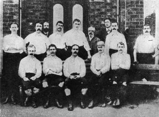 Preston North End players, first winners of the English top flight and the original Invincibles, pose for a team photo in 1889.