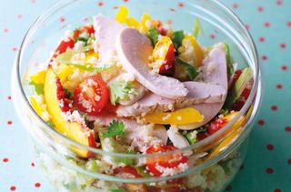 chicken and peach couscous salad