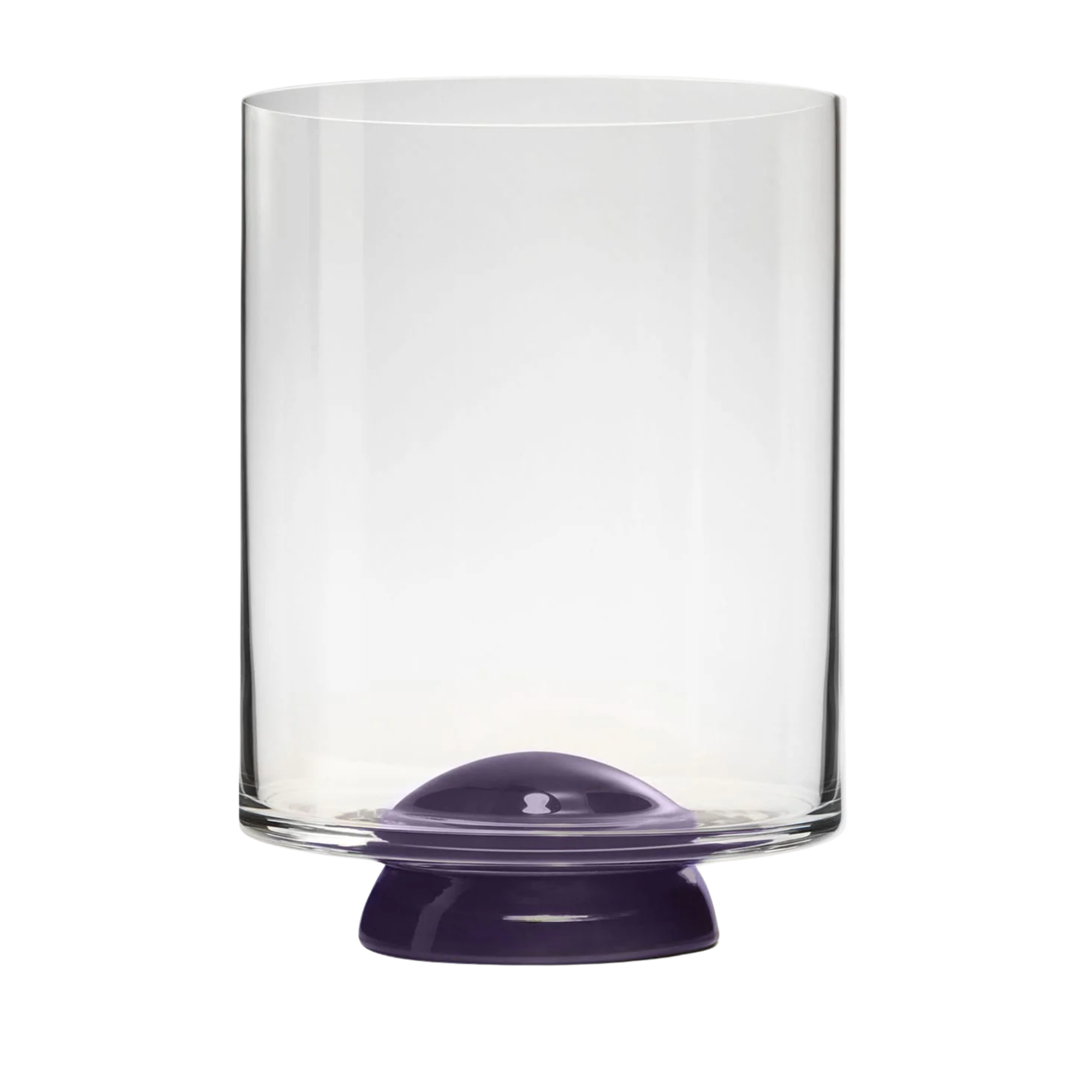 drink glass with a purple detail at the base