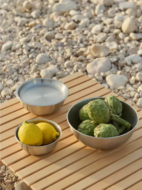 Outdoor Market Set of Two Stainless-Steel Bowls