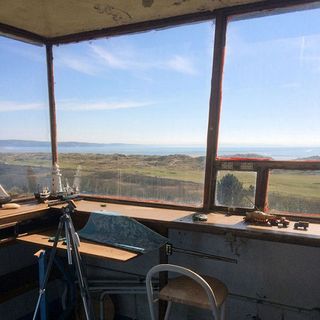 inside view of coastguard station with glass window