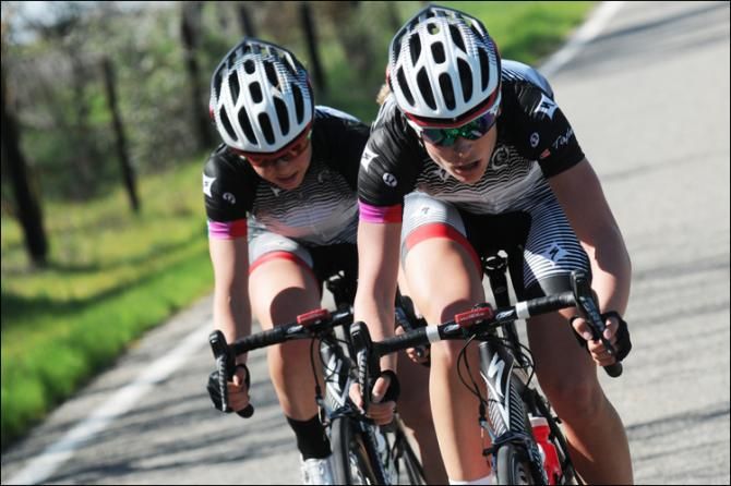 Stage winner Tayler Wiles has the finish in sight.