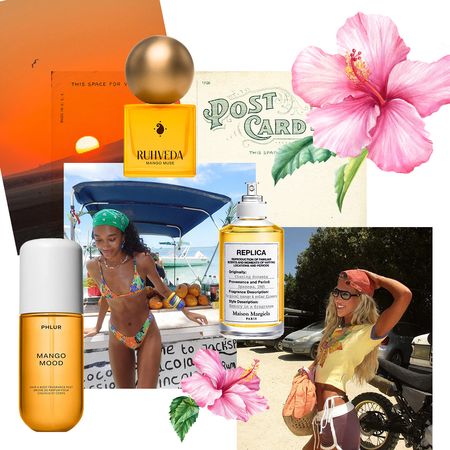 Beachy mango perfumes collage