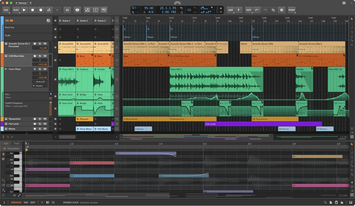 تغییرات رابط کاربری bitwig 6